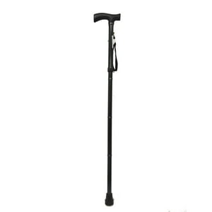 Maxcare - Baston Plegable Negro Nuevo Mango Plateado