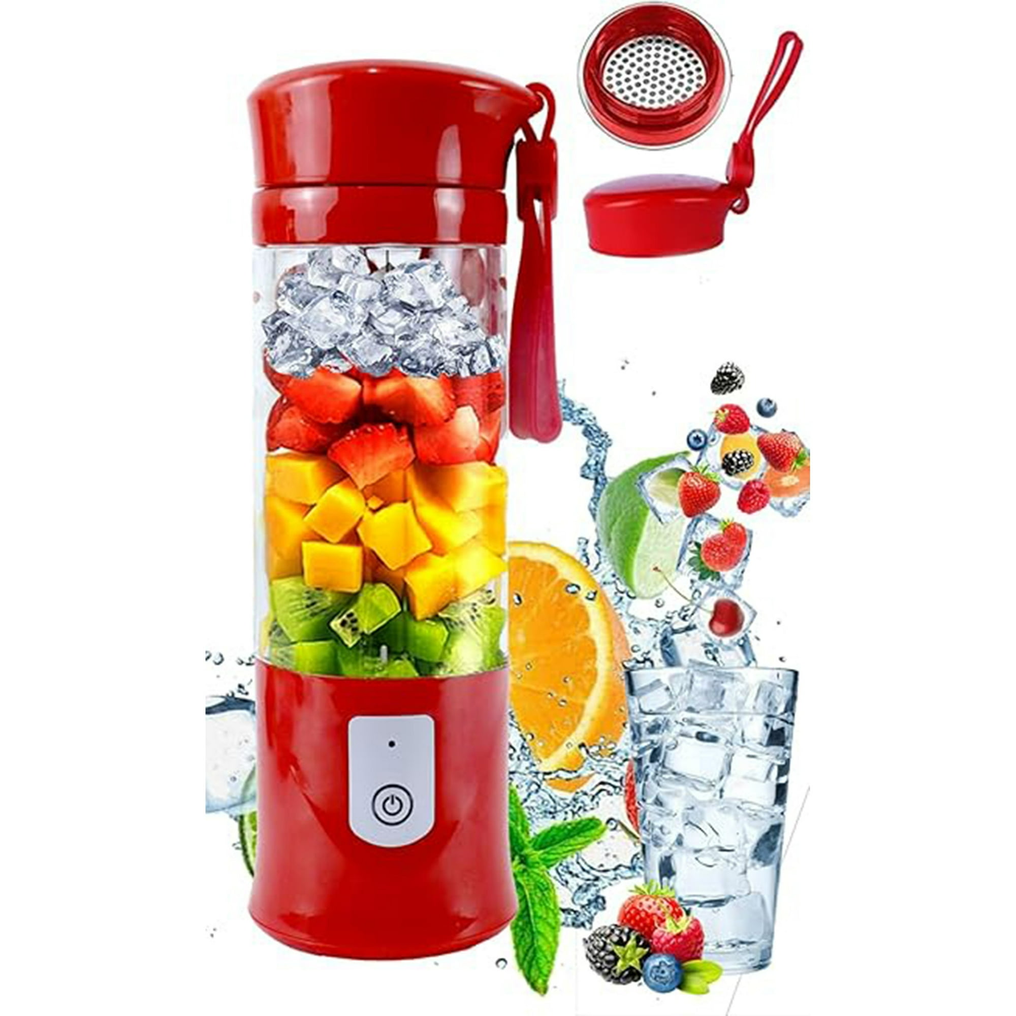 Veat00l - Mezcladora Portátil, Botella De Jugo De Viaje Usb, Para Mezcladora Y Batido, Exprimidora Con 4 Cuchillas, Fácil De Limpiar