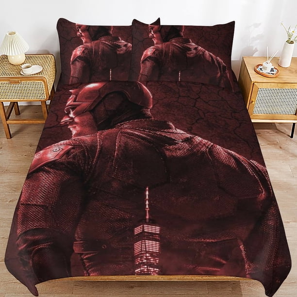 Daredevil Bedding Sets Ultra Soft Skin-Friendly Duvet Cover 3 Piece, Cute Comforter Cover Bed Set for Boys Girls Kids