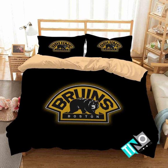 Pillowcase Included Boston Bruins Duvet Cover Set Hingham Bedding Suite 3-Piece Bedding Set (1 Duvet Cover + 2 Pillow Shams)