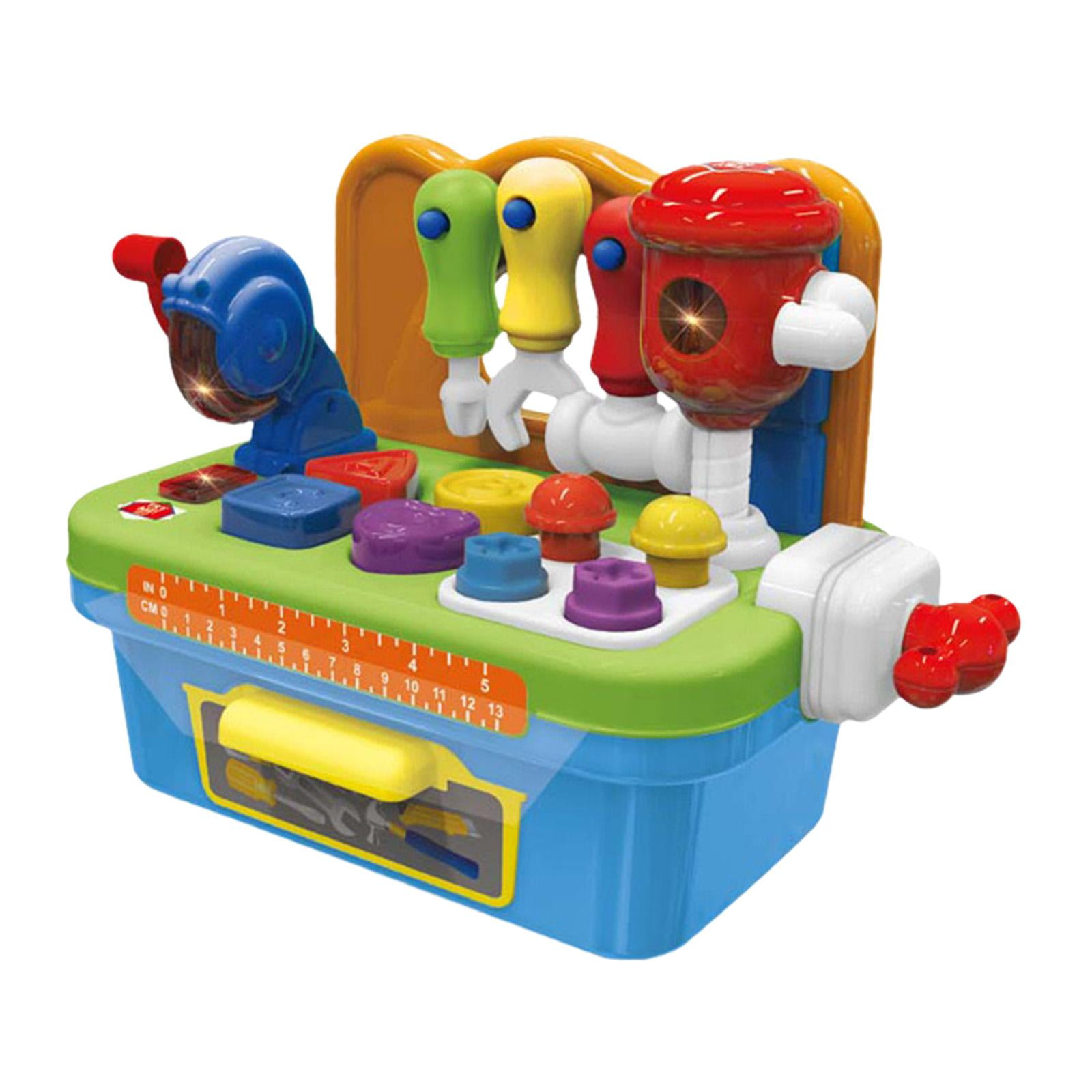 Magideal - Banco De Trabajo De Construcción, Banco De Herramientas Para Niños, Juguete Creativo De Educación Temprana, Banco De Trabajo Realista Para Niños De 1, Azul Claro