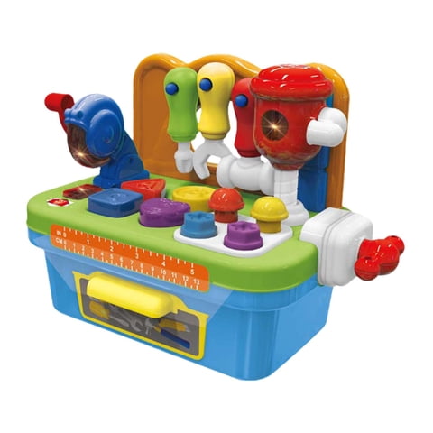 Magideal - Banco De Trabajo De Construcción, Banco De Herramientas Para Niños, Juguete Creativo De Educación Temprana, Banco De Trabajo Realista Para Niños De 1, Azul Claro