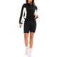 thumbnail image 2 of ATHLECHIC Onfers Mujeres Sudaderas Recortadas con Media Cremallera Manga Larga Pulóver Sobredimensionado Ropa de Otoño con Bolsillos M Negro Blanco, 2 of 5