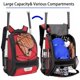 thumbnail image 3 of Mochila de Béisbol DAFISKY 34x19x47 cm Rojo con Soporte para Casco y Bate, 3 of 7