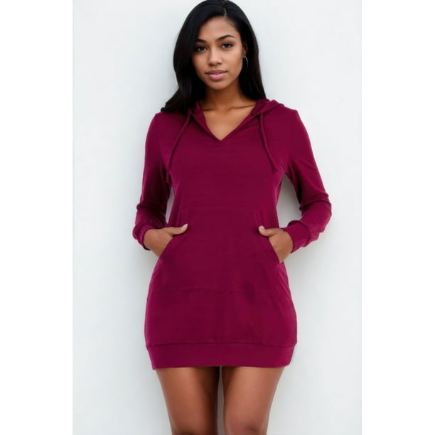 Vestido Mini Con Capucha De Felpa Francesa