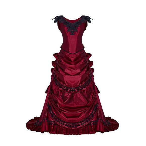 Vestido Fortunehouse Rojo Largo Estilo Gótico Victoriano