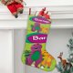 thumbnail image 2 of Barney y sus Amigos Tema: Calcetines de Navidad, fino lino blanco para colgar en escaleras y chimenea, decoración navideña para el hogar, regalo de Navidad.54cm×38cm, 2 of 5