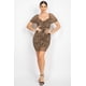 thumbnail image 3 of Vestido Mini Ajustado con Estampado de Leopardo Fruncido, 3 of 5