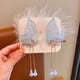 thumbnail image 4 of 2 pares de pinzas para el pelo con borlas de mariposa, pasadores de tela con clip lateral, pinzas para el pelo de mariposa para niña, accesorio para tocado, accesorios de boda para mujeres, niñas y ad, 4 of 7