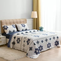 Sábanas Polar Composé 1.5 Plazas / Flor Azul Blanco – Doral