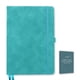 thumbnail image 1 of Cuaderno decorativo, tamaño A5, encuadernado en piel sintética, color verde azulado, 312 páginas, 1 of 9