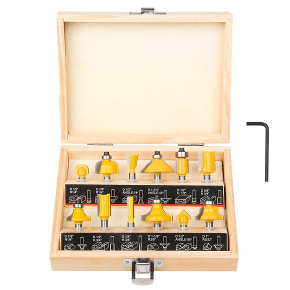 Juego de brocas para fresar BAIDETS, 12 piezas, 1/4 de carburo de tungsteno