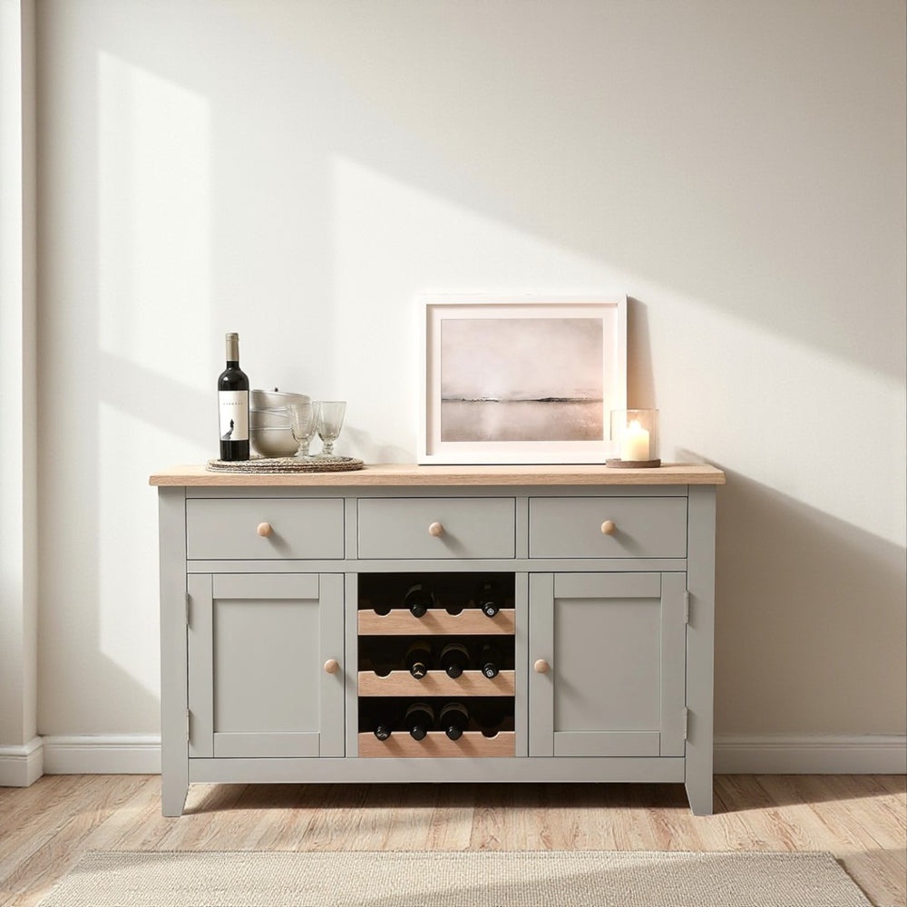 Arca Muebles - Mueble Bar De Madera Estilo Buffet 140X30X80 Color Gris Natural