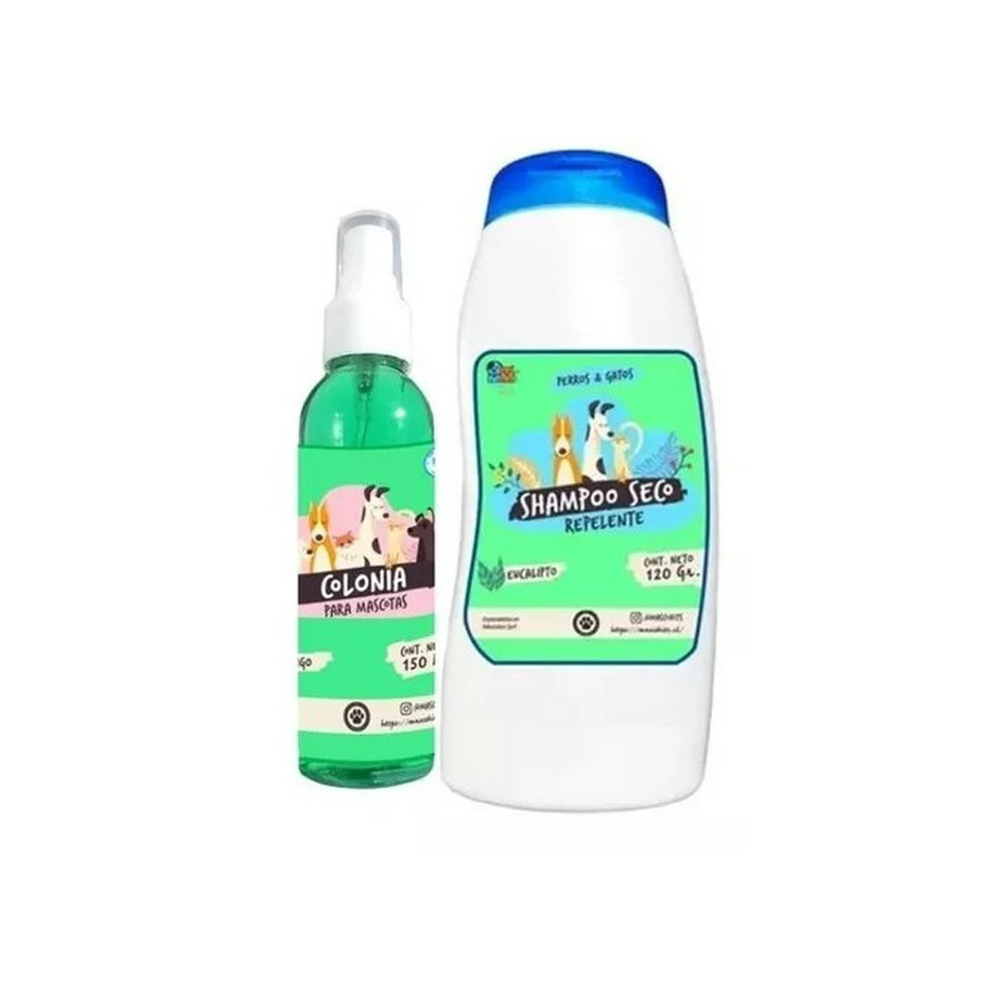 Mascokits - Kit Para Perro Y Gato Shampoo Seco + Colonia Eucalipto-mango