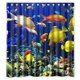 thumbnail image 1 of Cortina de ducha con diseño de peces del submundo marino, con ganchos, tamaño 66 x 72 pulgadas, 1 of 3