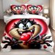 thumbnail image 1 of 3pcs Bedding set Bedding Cushion Cover Valentine's Day Heart Cartoon Cat Print Comforter Cover Set, 1 of 1