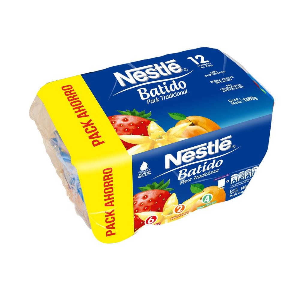 Yoghurt Batido Mix Sabores Multipack Pote 12 Un x 115 g Nestlé