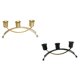 thumbnail image 4 of 2 Piezas 3 Brazos Candelabro Moderno Pilar Decorativo Candelero Oro Negro, 4 of 5