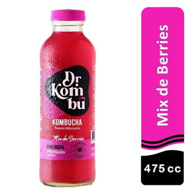 Kombucha Fruta Prensada En Frío Mix Berries 475 Ml Dr Kombu