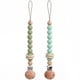 thumbnail image 1 of Clip para chupón Verxcty con anillos de silicona y madera, 2 piezas, verde, 1 of 8