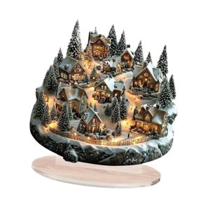 Magideal - Letrero De Acrílico Para Decoración Navideña, Decoración Del Hogar, Escena Navideña, Decoración De Escritorio, Placa Acrílica 2D Para Habitación Y Vac A