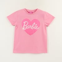 Polera Manga Corta Niña Rosado Logo Barbie