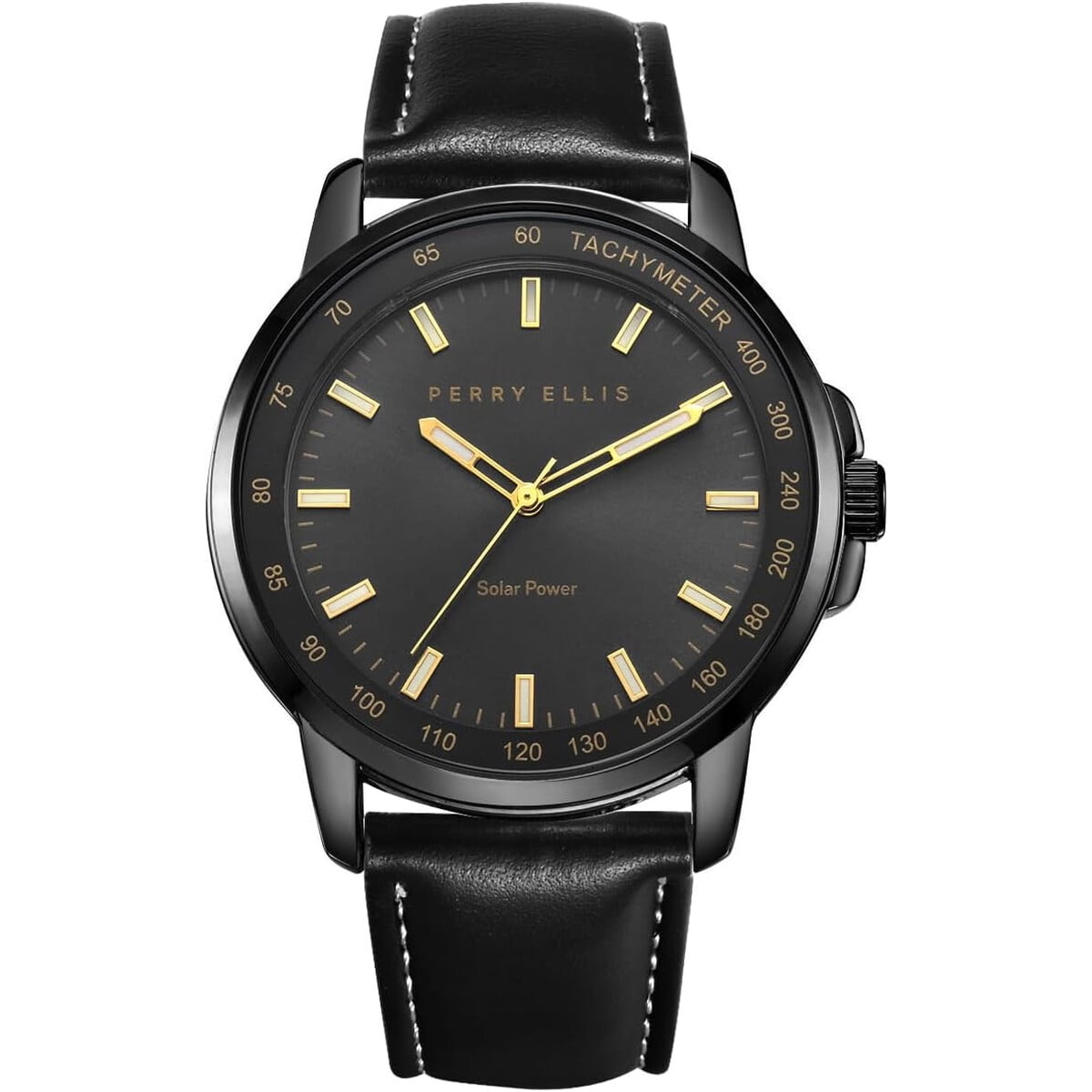 Reloj Perry Ellis Solar Hombre Cuero Vegano 43mm 3atm