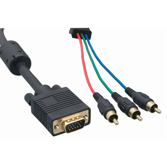 Cable Cableleader Hd15 A Rca X 3 Dorado 3 M Negro