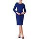 thumbnail image 1 of INSPIRE CHIC Vestido de Mujer Formal Cuello Asimétrico Manga Larga Midi Vestidos Elásticos XL Azul Real, 1 of 5