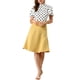 thumbnail image 2 of INSPIRE CHIC Top de Lunares con Cuello Alto, Pliegue y Abertura en la Espalda, Manga Corta Acampanada para Mujer, Regreso a Clases, L Blanco Negro, 2 of 7