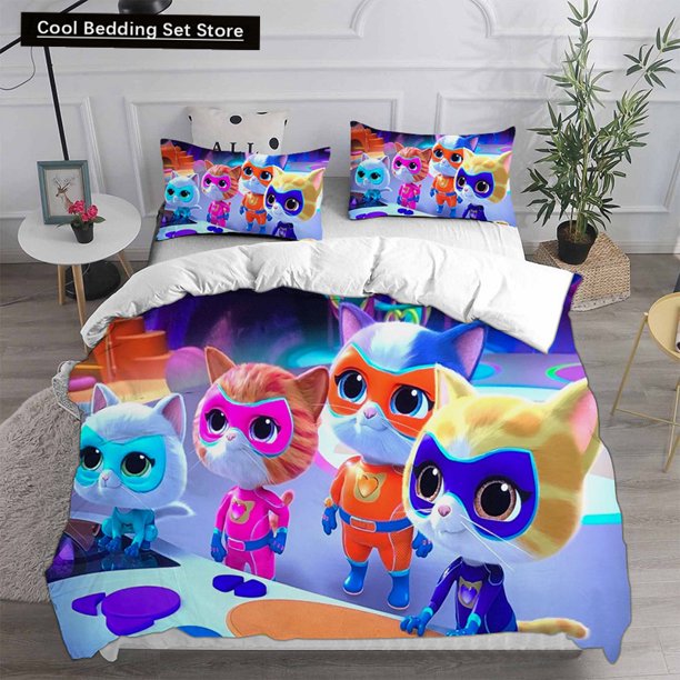 Anime Super Kitties Bedding Sets Comforter Quilt Bed Cover Duvetcover Pillow Case 2-3 Pieces Sets Kids Adult Size Home Textiles