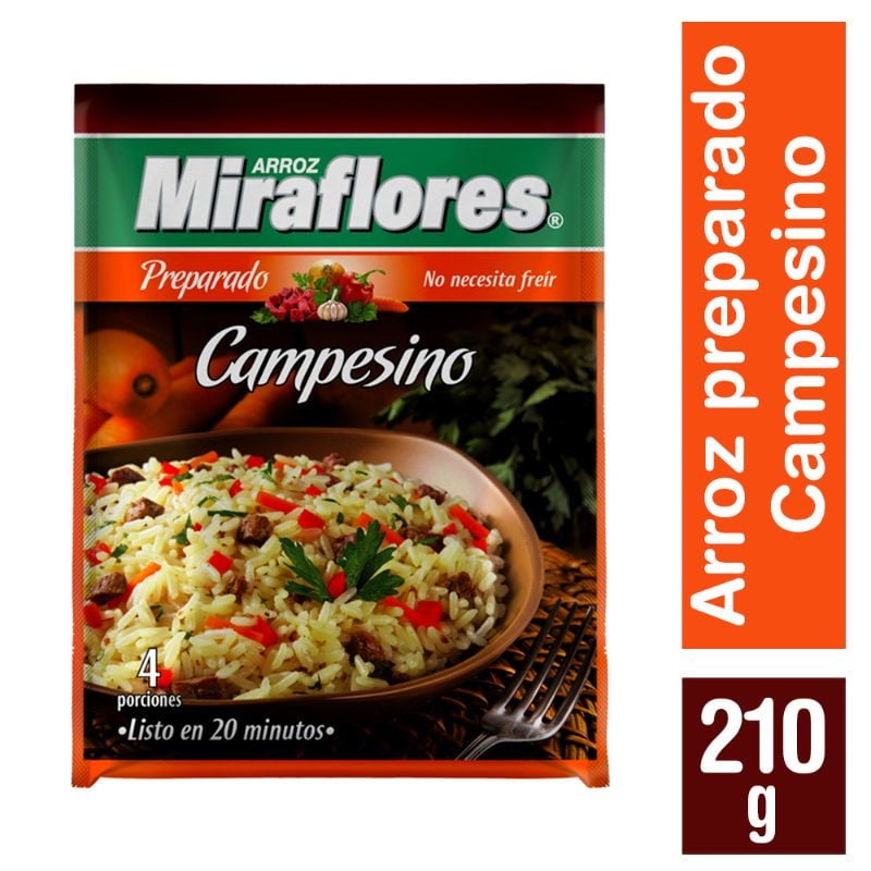 Arroz Preparado Campesino Bolsa 210 g Miraflores