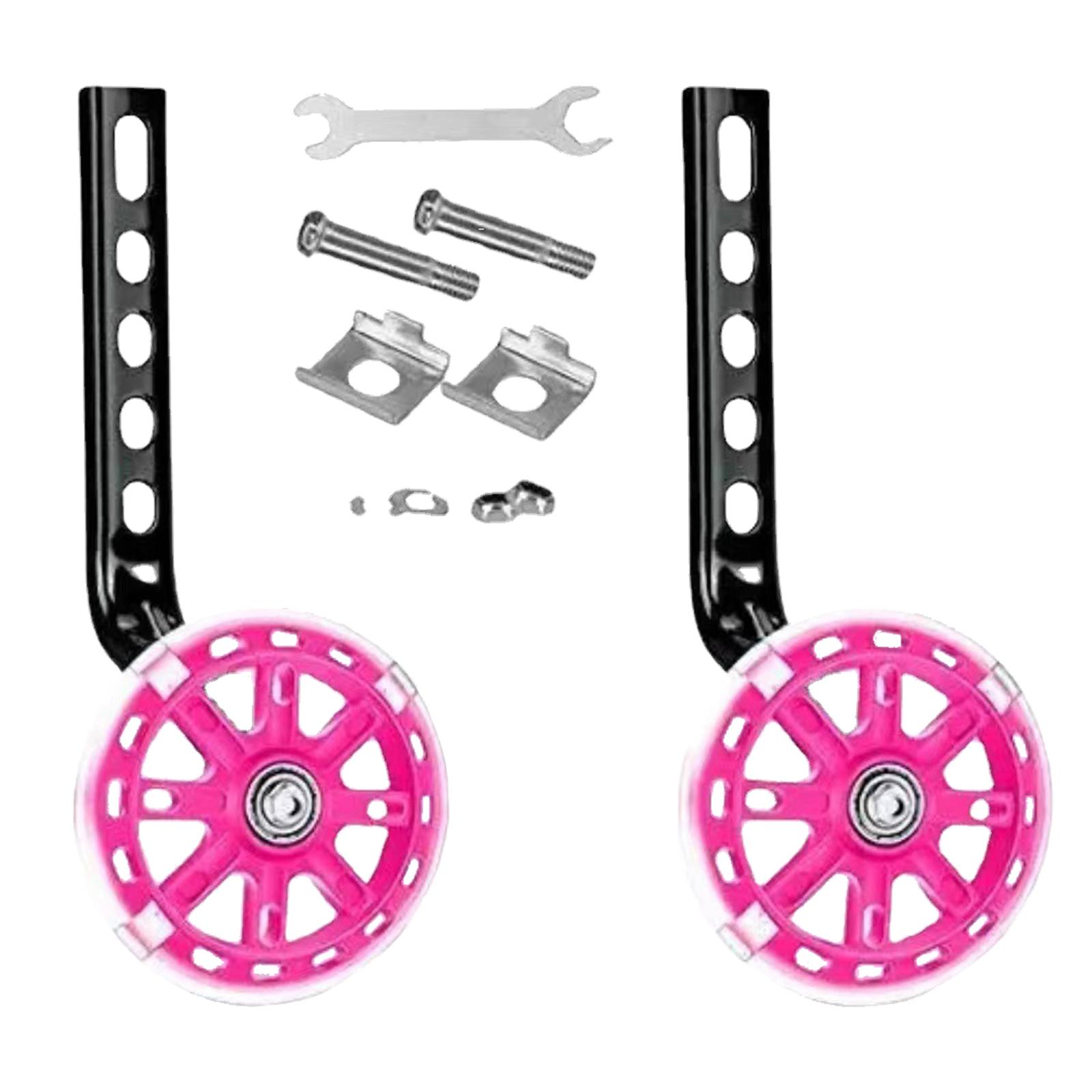 Ioensy - Ruedas De Entrenamiento Para Bicicleta Infantil, Ruedas Traseras Portátiles Para Interiores Y Exteriores, Color Rosa