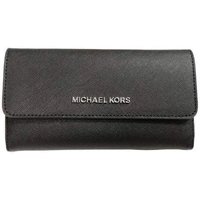 Billetera Michael Kors Jet Set Travel Trifold Leather Wallet Black Large 35S8Stvf7L-001