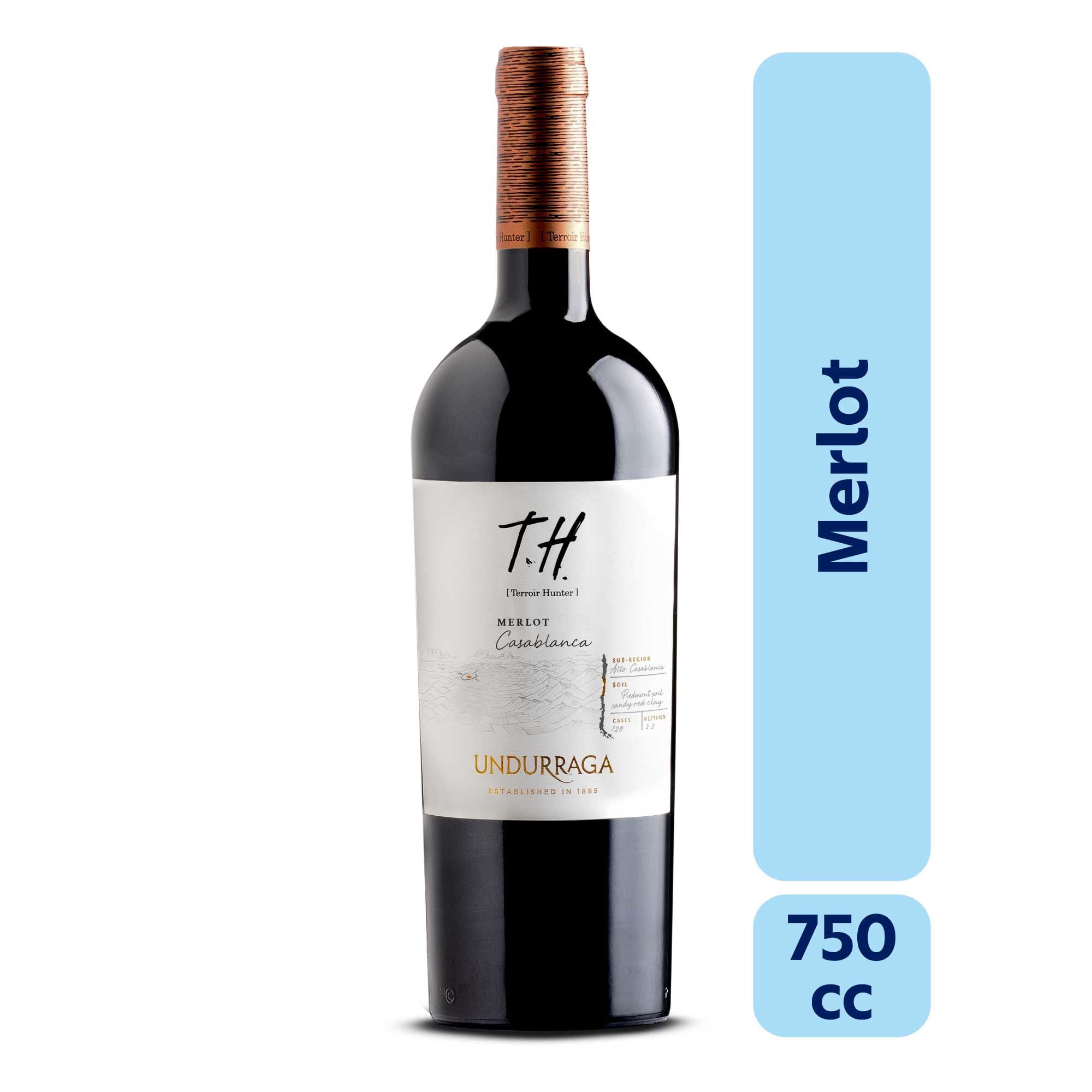 Vino Tinto Th Merlot Botella 0,75 L Undurraga