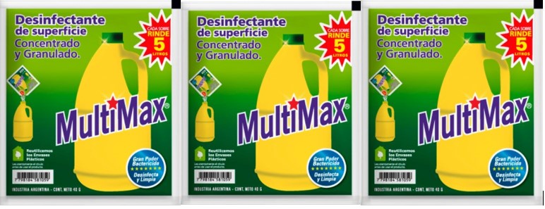 Multimax - Cloro Granulado Desinfectante Para Diluir 5 Litros X 40Grs 10 Unidaes 50 Lts
