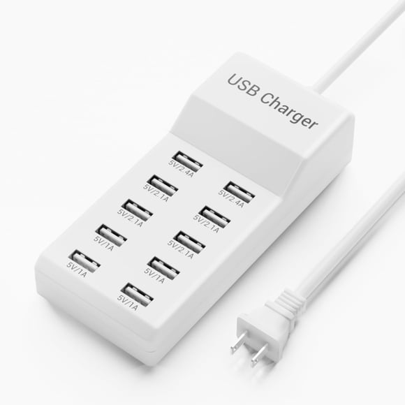 Bloque de carga USB BLECDGF de 10 puertos 50 W 10 A para iPhone/iPad