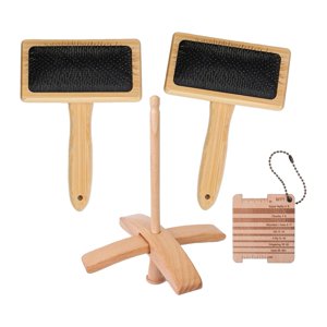 Magideal - Cepillos De Lana Con Huso De Caída, Prácticos Calibradores De Hilo, Cardadores Manuales, Juego De Herramientas Multiusos Wpi Gauge Para Manualidades, Conjunto B