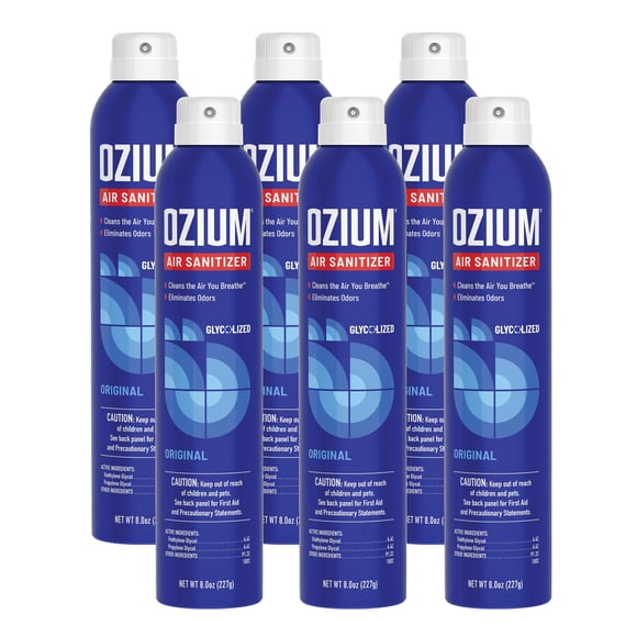Desinfectante de aire y eliminador de olores Ozium 805539-6, 240 ml, paquete de 6