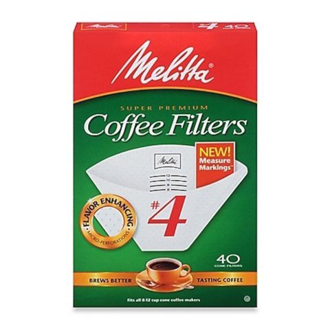 Filtro De Café Melitta No. 4 Cone White (40 Unidades)