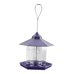 Ioensy - Comedero Para Pájaros Colgante Con Techo, Comedero Para Colibríes Para Jardín, Adorno Para Balcón, Gris