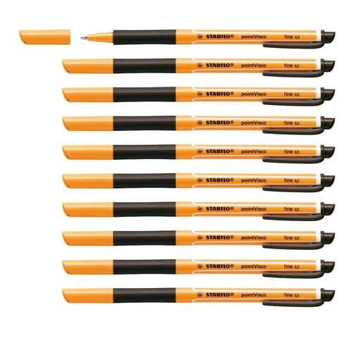 Rollerball De Gel Stabilo Pointvisco, 0,5 Mm, Caja De 10 Unidades, Color Negro
