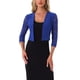 thumbnail image 1 of INSPIRE CHIC Top de Encaje para Mujer con Frente Abierto para Oficina de Trabajo, Manga 3/4, Bolero Corto Floral de Navidad, Talla XL, Azul Real, 1 of 6