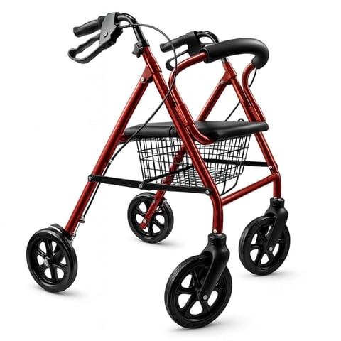 Glomed - Andador Burro Ortopédico 4 Ruedas - Asiento Y Canasto Pro