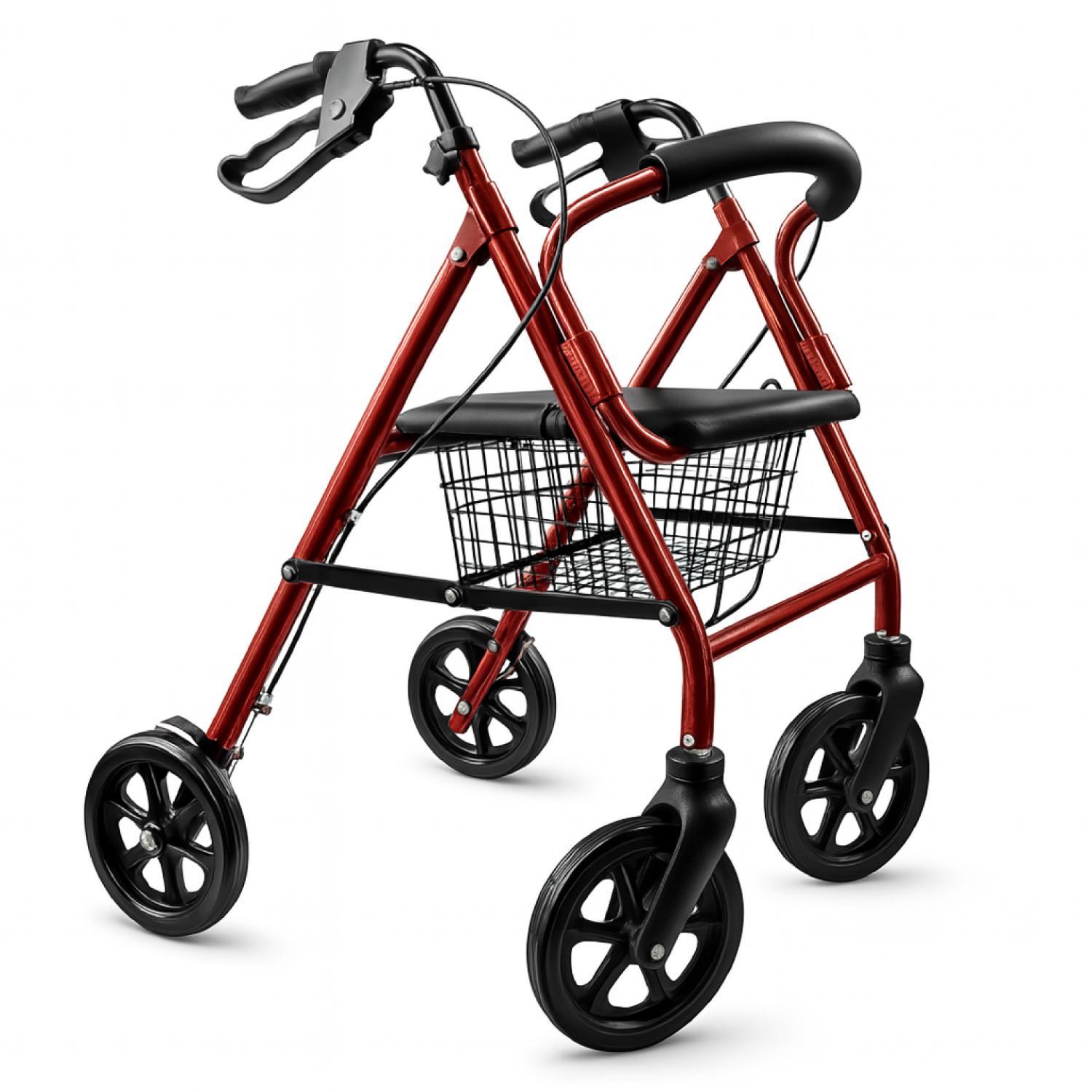 Glomed - Andador Burro Ortopédico 4 Ruedas - Asiento Y Canasto Pro