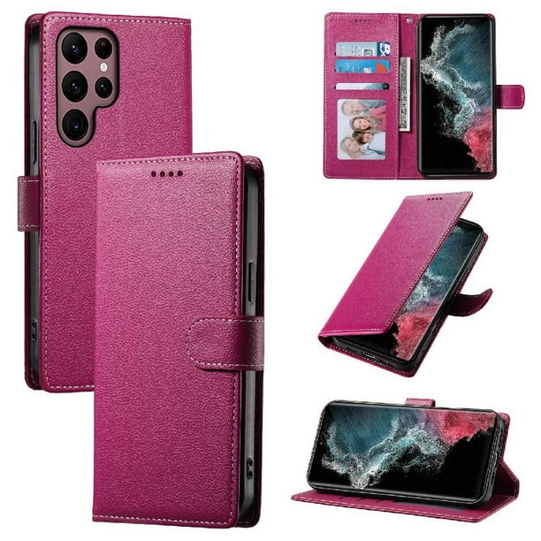 Funda para FOXDOCK Samsung Galaxy S22 Ultra– Cuero Premium, 3 ranuras para tarjetas, Protección contra impactos