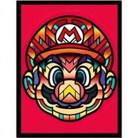 Genérico - Cuadro Decorativo Mario Bros Abstracto Medidas 30X40 Cm