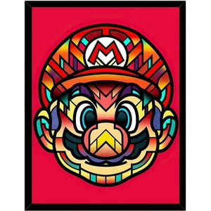 Genérico - Cuadro Decorativo Mario Bros Abstracto Medidas 30X40 Cm