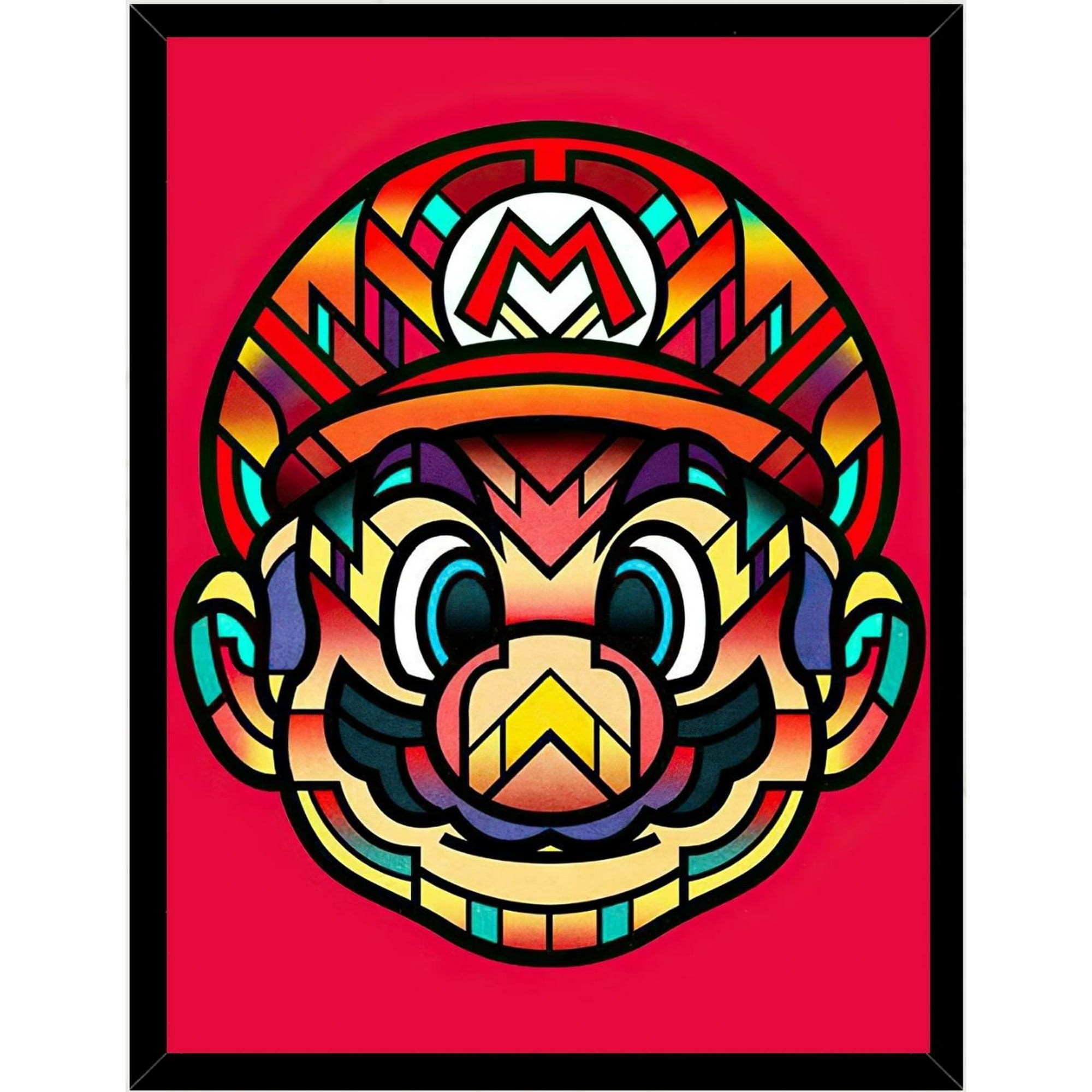 Genérico - Cuadro Decorativo Mario Bros Abstracto Medidas 30x40 Cm