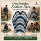 thumbnail image 4 of Abrigo Artisans Bazaar Poncho Mexicano Azul de Algodón, 4 of 8
